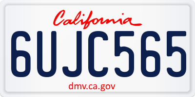 CA license plate 6UJC565