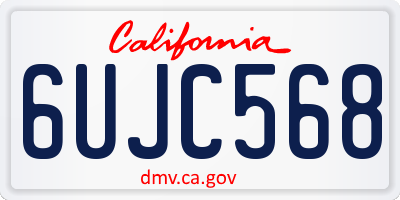 CA license plate 6UJC568