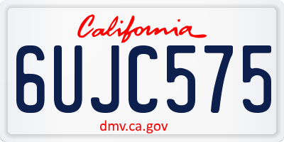 CA license plate 6UJC575