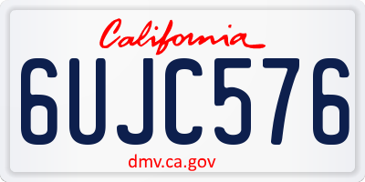 CA license plate 6UJC576
