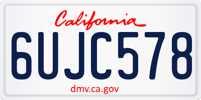 CA license plate 6UJC578