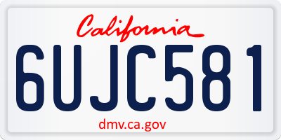CA license plate 6UJC581