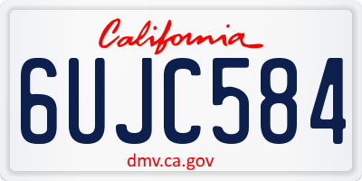 CA license plate 6UJC584