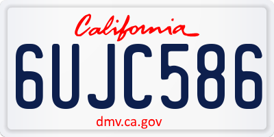 CA license plate 6UJC586