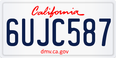 CA license plate 6UJC587