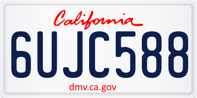 CA license plate 6UJC588