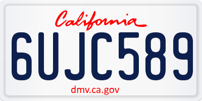 CA license plate 6UJC589