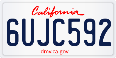 CA license plate 6UJC592