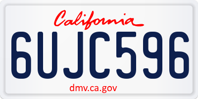 CA license plate 6UJC596