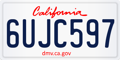 CA license plate 6UJC597