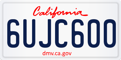 CA license plate 6UJC600