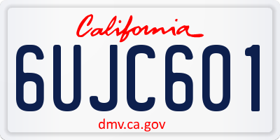 CA license plate 6UJC601