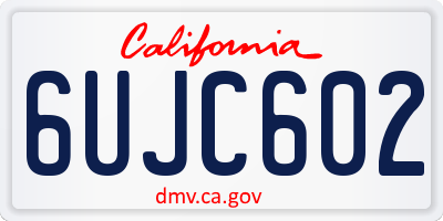 CA license plate 6UJC602