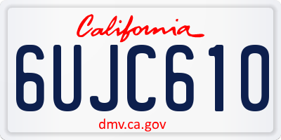 CA license plate 6UJC610