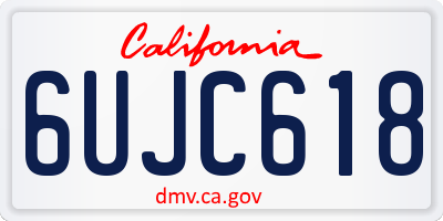 CA license plate 6UJC618