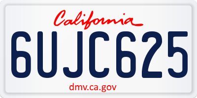CA license plate 6UJC625