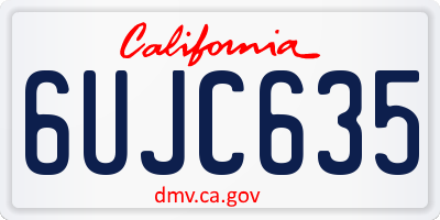 CA license plate 6UJC635