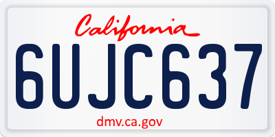 CA license plate 6UJC637