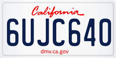 CA license plate 6UJC640