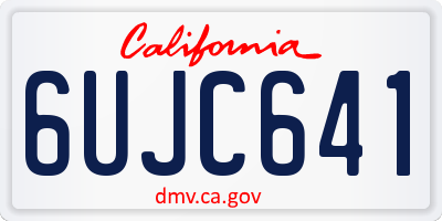 CA license plate 6UJC641