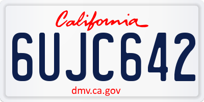 CA license plate 6UJC642