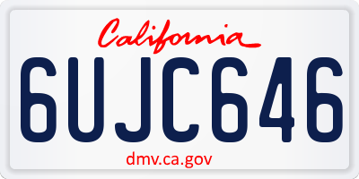 CA license plate 6UJC646