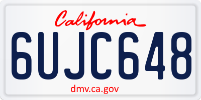 CA license plate 6UJC648