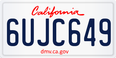 CA license plate 6UJC649
