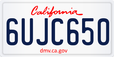 CA license plate 6UJC650