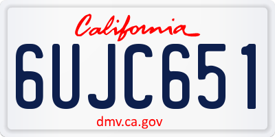 CA license plate 6UJC651