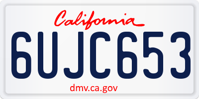 CA license plate 6UJC653