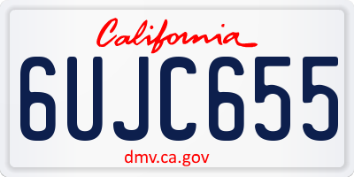 CA license plate 6UJC655