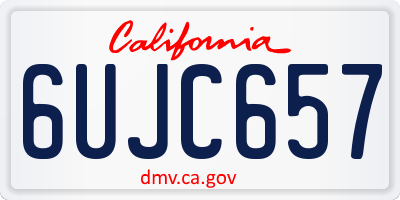 CA license plate 6UJC657