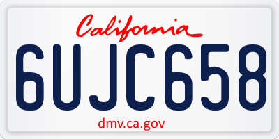 CA license plate 6UJC658