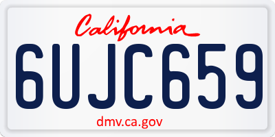 CA license plate 6UJC659