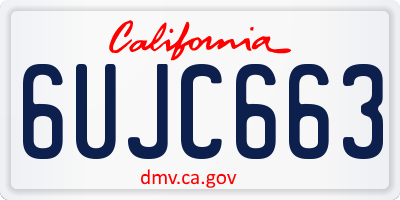 CA license plate 6UJC663