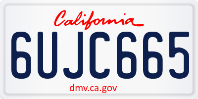 CA license plate 6UJC665