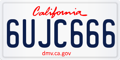 CA license plate 6UJC666