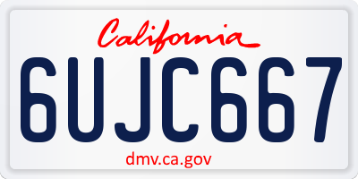 CA license plate 6UJC667