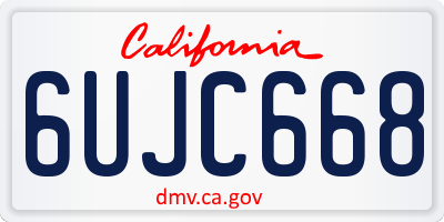 CA license plate 6UJC668