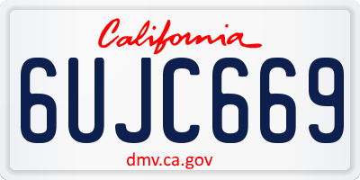 CA license plate 6UJC669