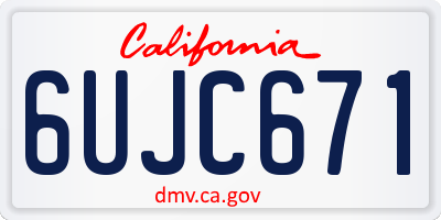 CA license plate 6UJC671