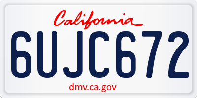 CA license plate 6UJC672