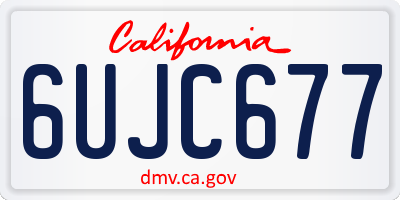 CA license plate 6UJC677