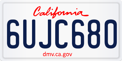CA license plate 6UJC680
