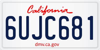 CA license plate 6UJC681