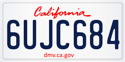 CA license plate 6UJC684