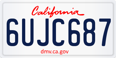 CA license plate 6UJC687
