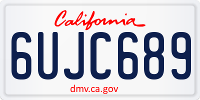 CA license plate 6UJC689