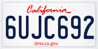 CA license plate 6UJC692
